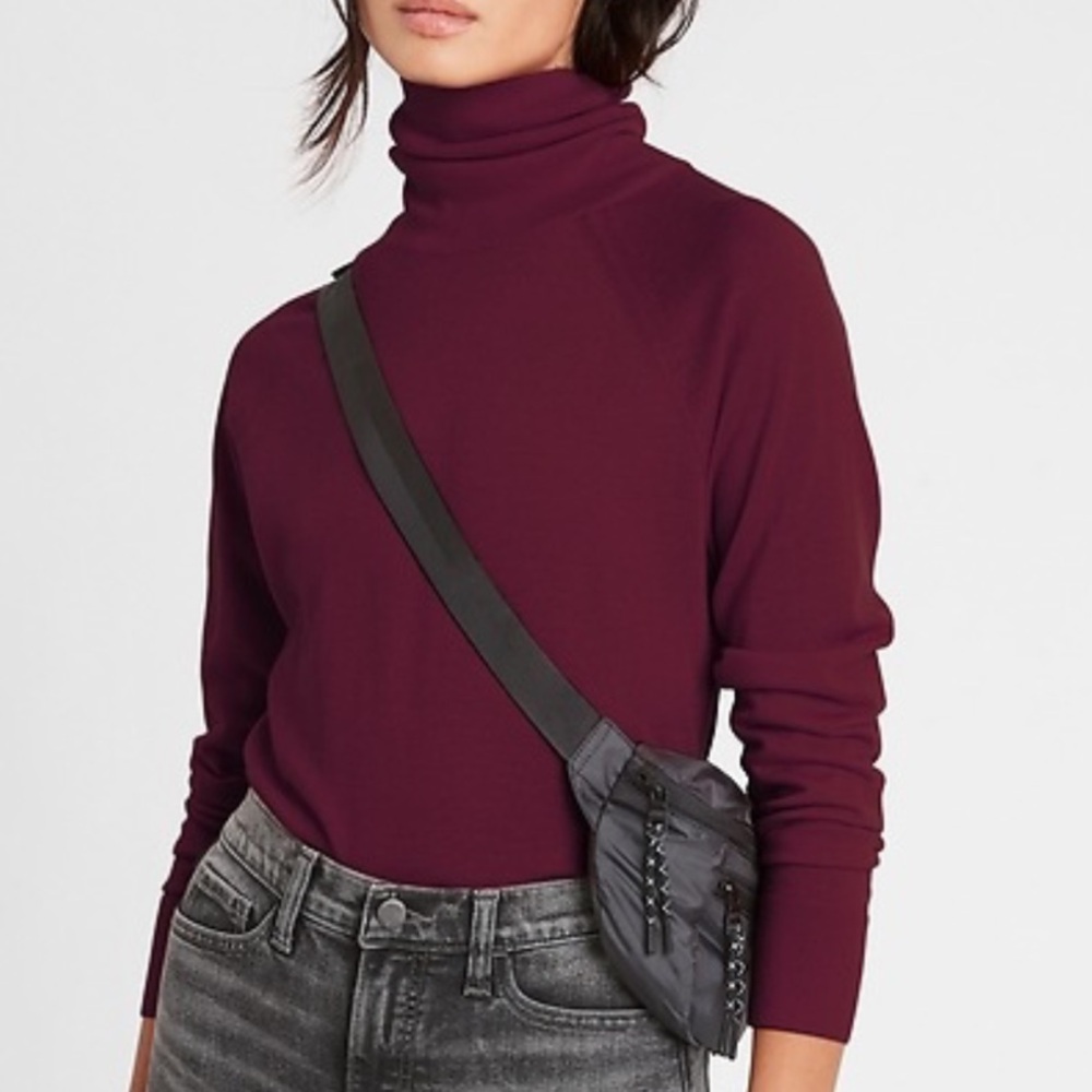 Banana Republic Wine Merino Wool Turtleneck Sweater